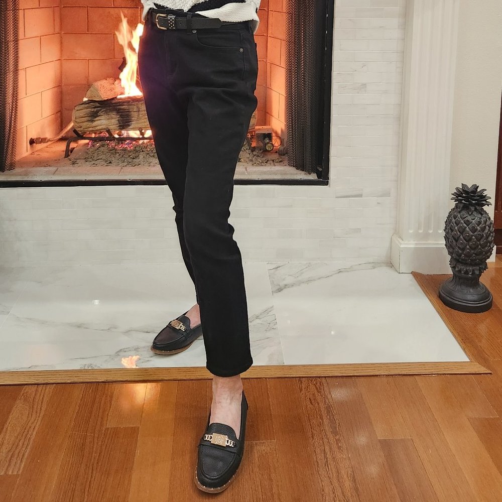 LOFT OUTLET SKINNY CURVY BLACK ANKLE JEANS SIZE 4 PETITE